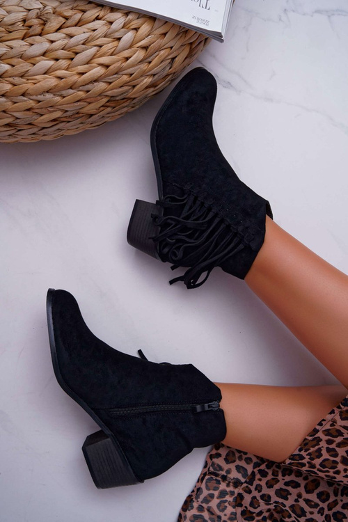 Botki Damskie Kowbojki Czarne Agnes