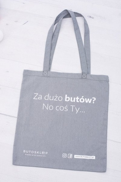 Szara Płócienna Torba Za Dużo Butów