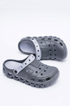 Ciemnoszare Męskie Ogrodowe Lekkie Klapki Kroksy Eva