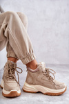 Trapery na platformie Lee Cooper LCJ-22-44-1352L Beżowe