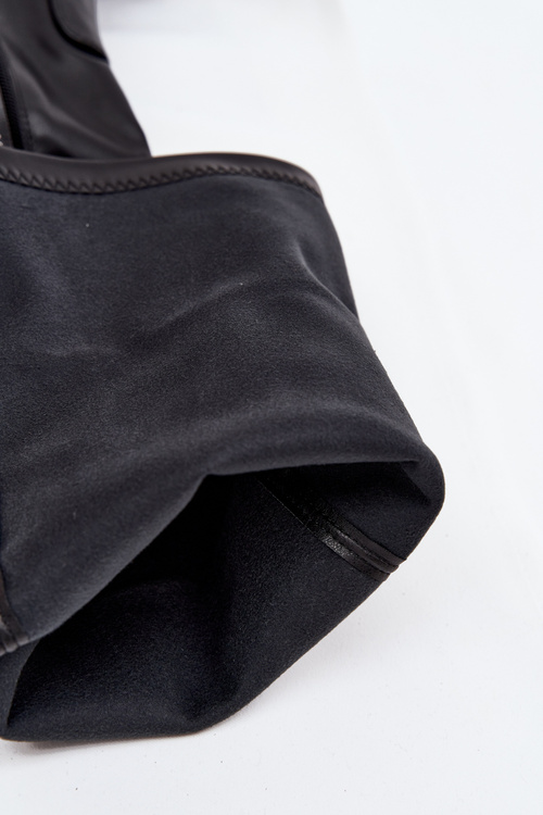 Kozaki Damskie Za Kolano Na Słupku Eko Skórzane Czarne Tahlina