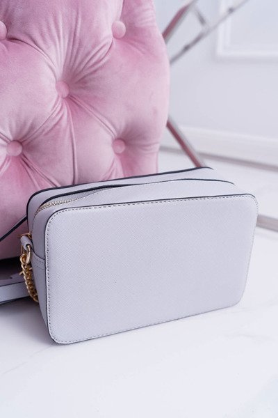 Torebka Damska Na Ramię Ze Złotym Łańcuszkiem Szara