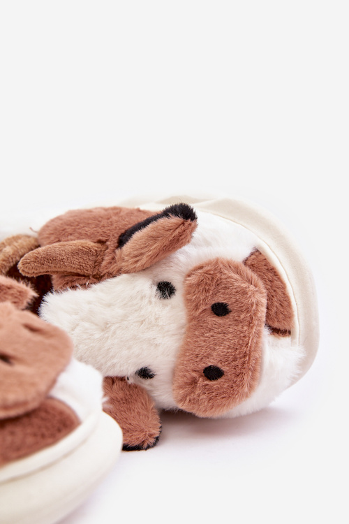 Dziecięce Futrzane Kapcie Z Motywem Krowy Brązowe Tamorrin