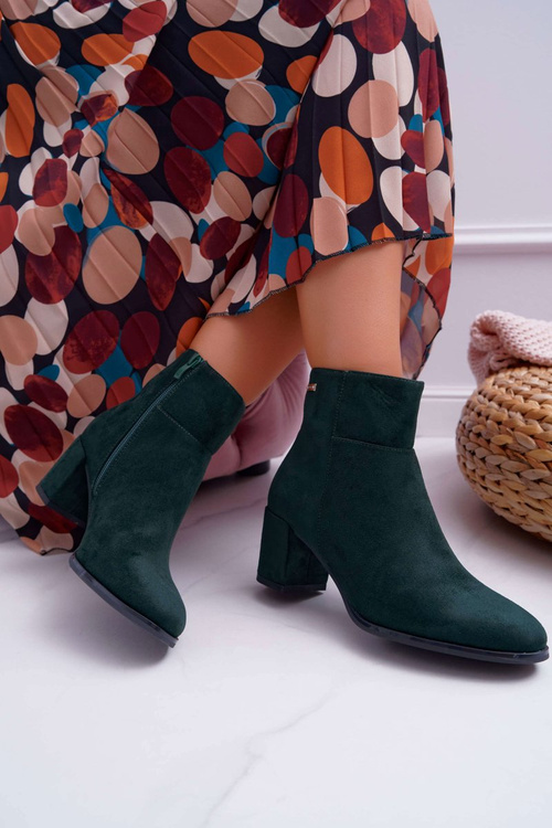 Botki Damskie Na Obcasie Sergio Leone Zielone BT522