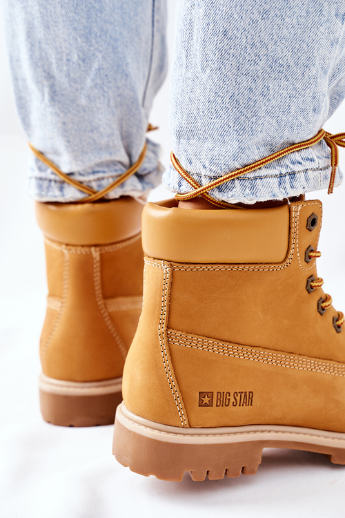 Damskie Skórzane Trapery Big Star II274447 Camel