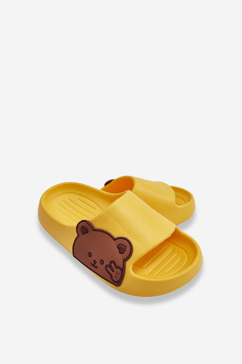 Lekkie Piankowe Klapki Z Misiem Żółte Todi