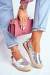 Espadryle Damskie Srebrne Kontres