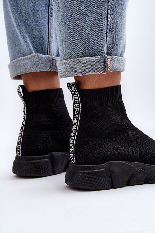 Damskie Buty Sportowe Ze Skarpetą Czarne Zirila