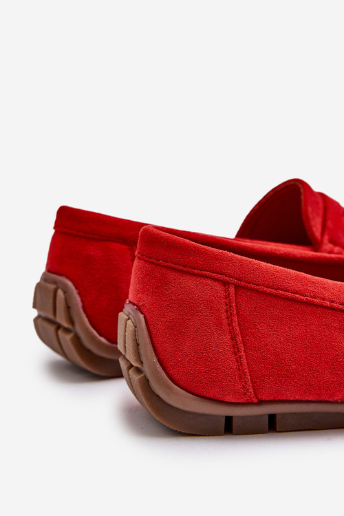 Męskie Zamszowe Mokasyny Czerwone Wesley
