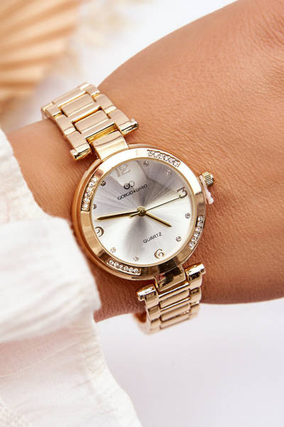 Damski Stalowy Zegarek Z Cyrkoniami Giorgio&Dario Złoty