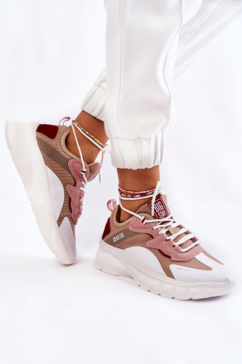 Damskie Buty Sportowe Big Star KK274055 Beżowe