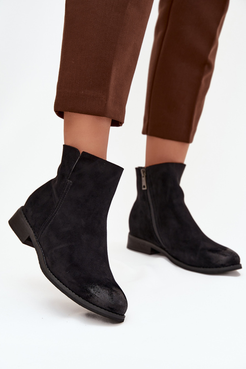 Botki Damskie Na Płaskim Obcasie Vinceza 39961 Czarne