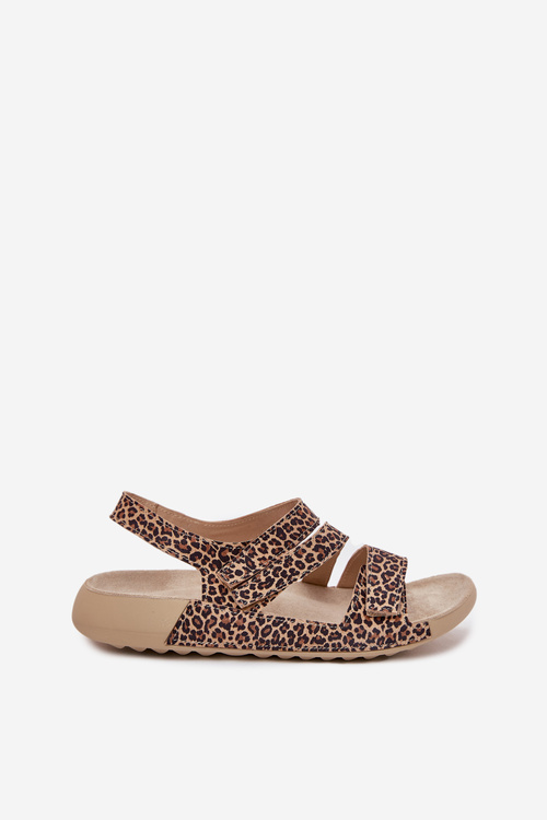 Skórzane Sandały Damskie Zazoo K1004 Panterka