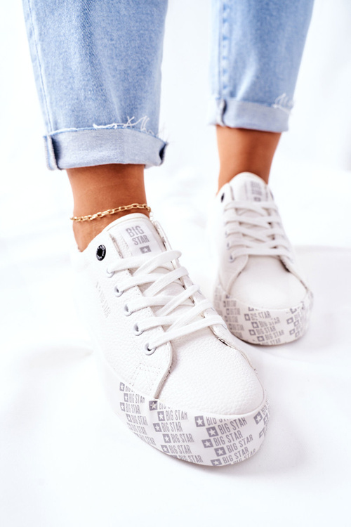 Damskie Trampki Na Platformie BIG STAR II274181 Białe