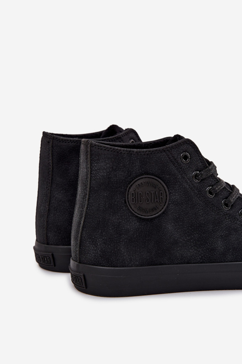 Trampki Męskie Ocieplane Z Eko Skóry Big Star OO174247 HI-POLY SYSTEM Czarne