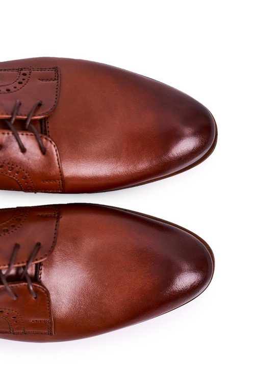 Męskie Skórzane Mokasyny Z Jasną Podeszwą BEDNAREK Jasny Brąz