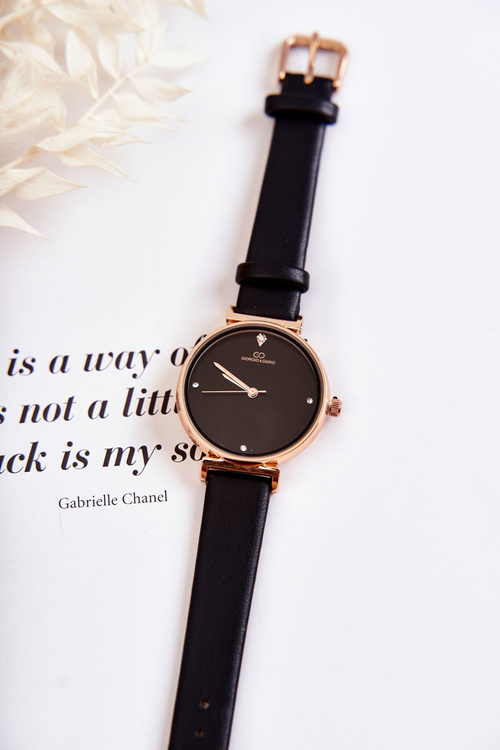 Damski Klasyczny Zegarek Na Skórzanym Pasku Giorgio&Dario Czarny