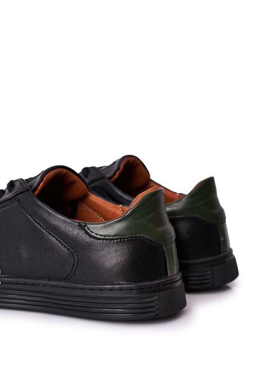 Męskie Skórzane Półbuty Tenisówki BEDNAREK Czarne