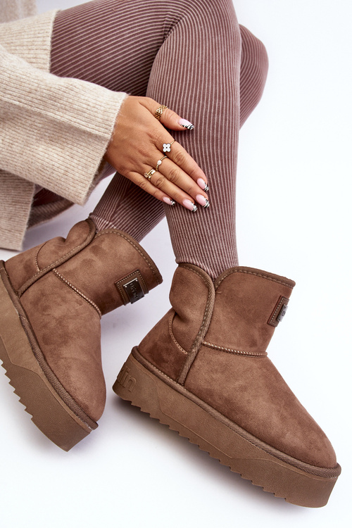 Wegańskie Śniegowce Na Platformie D.Franklin DFSH371004 Ciemnobeżowe