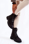 Damskie Zamszowe Botki Big Star KK274503 Czarne