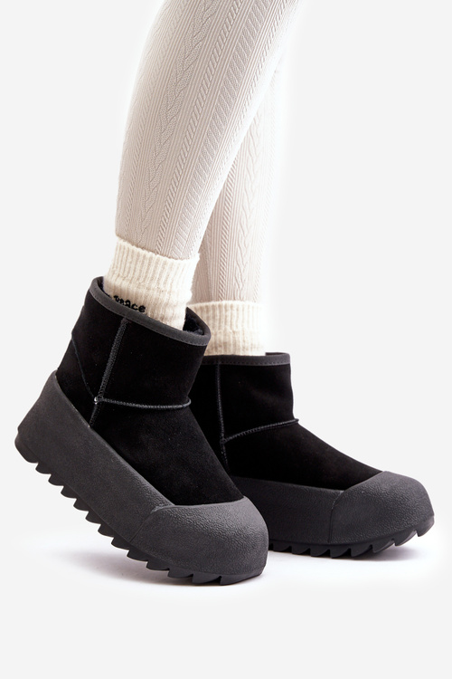 Ocieplane Zamszowe Śniegowce Na Platformie Big Star OO274A213 Czarne