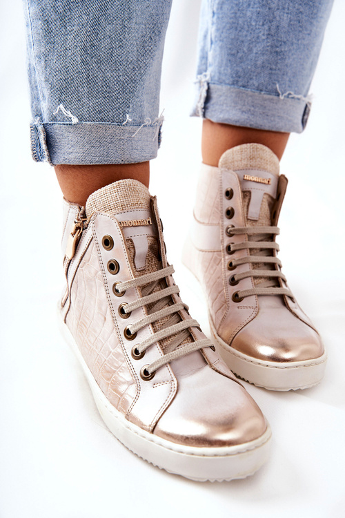 Wysokie Trampki Na Suwak Monnari 0630-M15 Beżowe