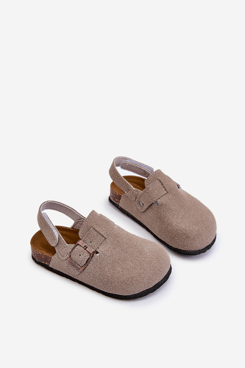 Chodaki Dziecięce Na Korkowej Platformie Szare Vulagia