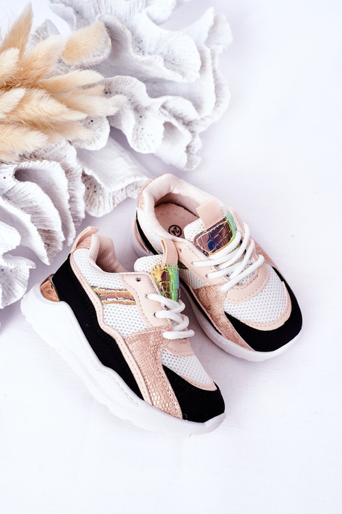 Dziecięce Sportowe Buty Sneakersy Czarno-Różowe Game Time