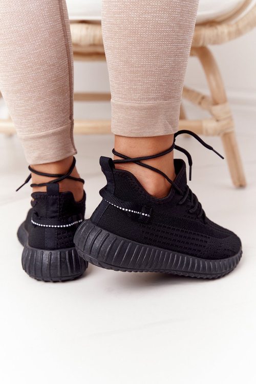 Damskie Sportowe Buty Sneakersy Czarne Amazing