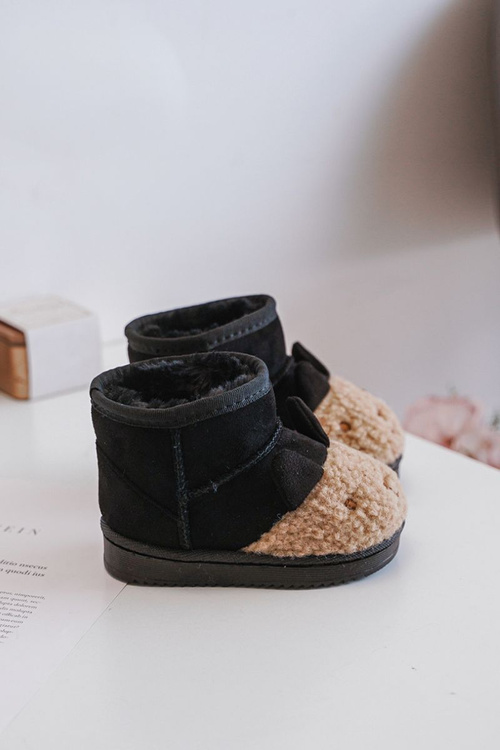 Ocieplane Dziecięce Botki Śniegowce Lamy Czarne Esandira