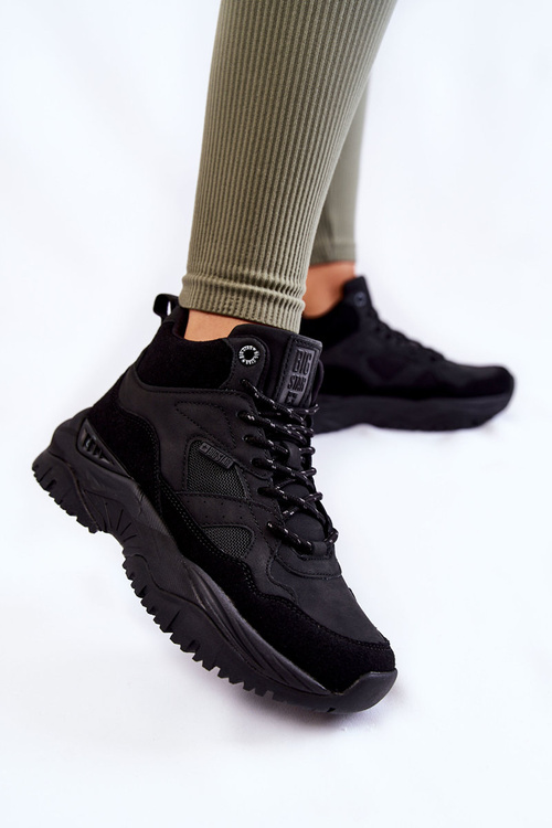 Damskie Wysokie Buty Sportowe Memory Foam System Big Star KK274356 Czarne