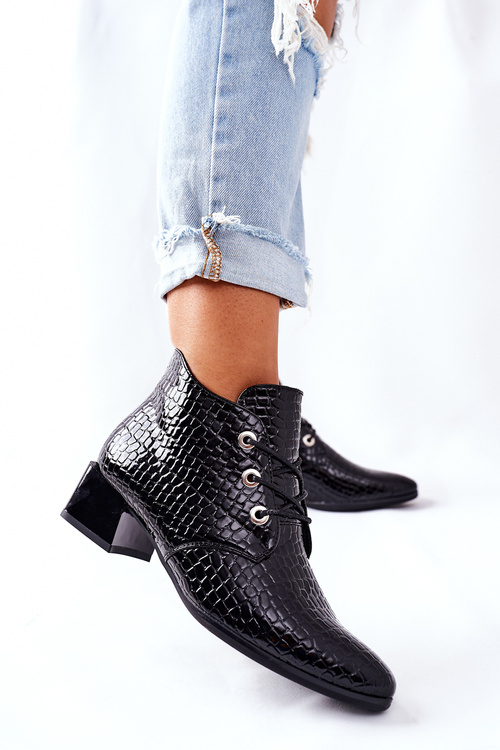 Botki na Obcasie Czarne Albeq