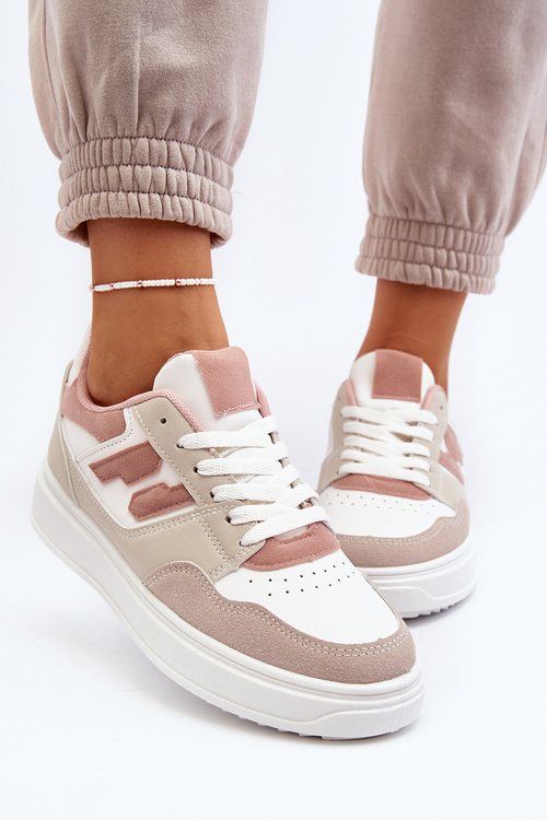 Damskie Niskie Sneakersy Beżowe Regines