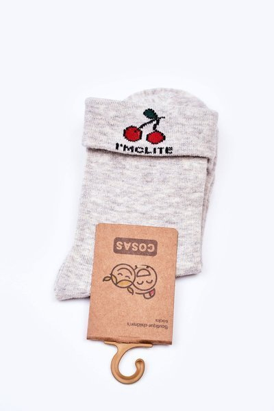 Dziecięce Skarpetki Bawełniane Z Wisienkami COSAS Szare