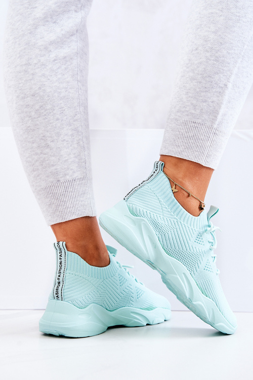 Sportowe Buty Sneakersy Materiałowe Miętowe Nolene