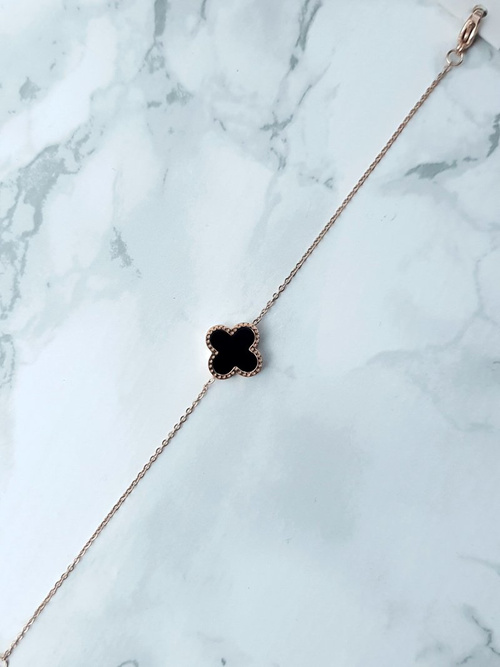 Damska Bransoleta Na Łańcuszku Kwiatek Różowe Złoto Selene