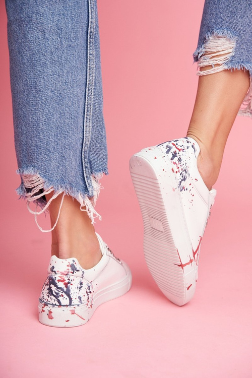 Damskie Trampki Skórzane Białe GOE FF2N3027