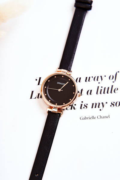 Damski Analogowy Zegarek Ernest Czarny