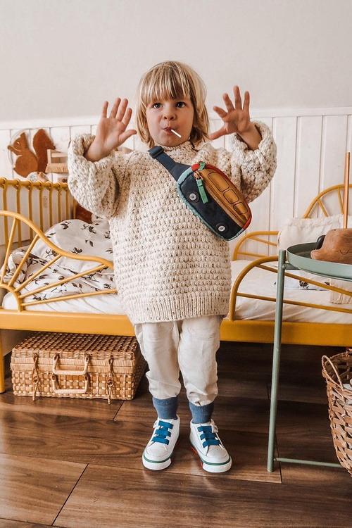 Dziecięce Wysokie Trampki Ze Ściągaczem Biało Granatowe Baxter