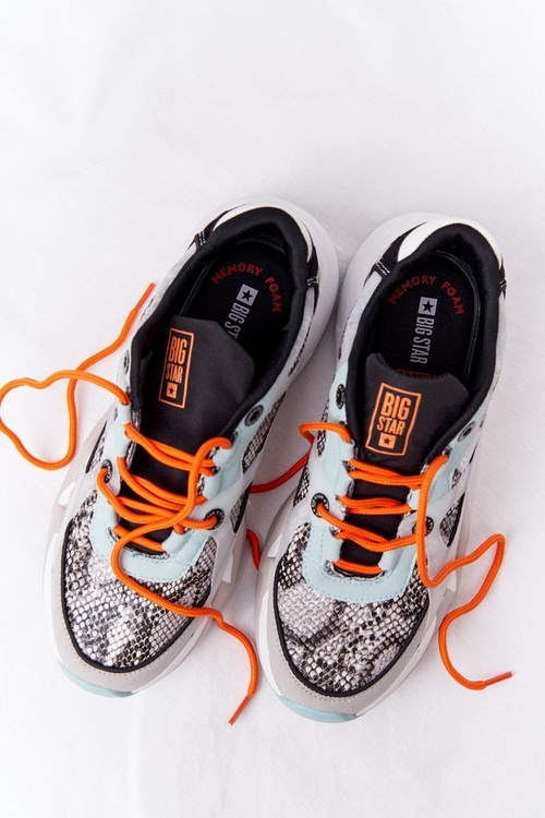 Damskie Sportowe Buty Memory Foam Big Star HH274324 Szaro-Zielone