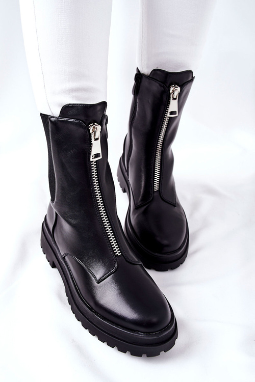 Damskie Ciepłe Botki Czarne Assuh