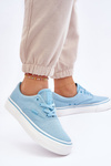 Materiałowe Tenisówki Na Platformie Big Star LL274146 Jasnoniebieskie