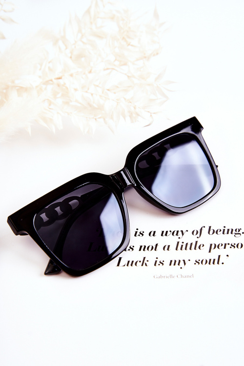 Modne Okulary Przeciwsłoneczne V120043 Czarno-Srebrne