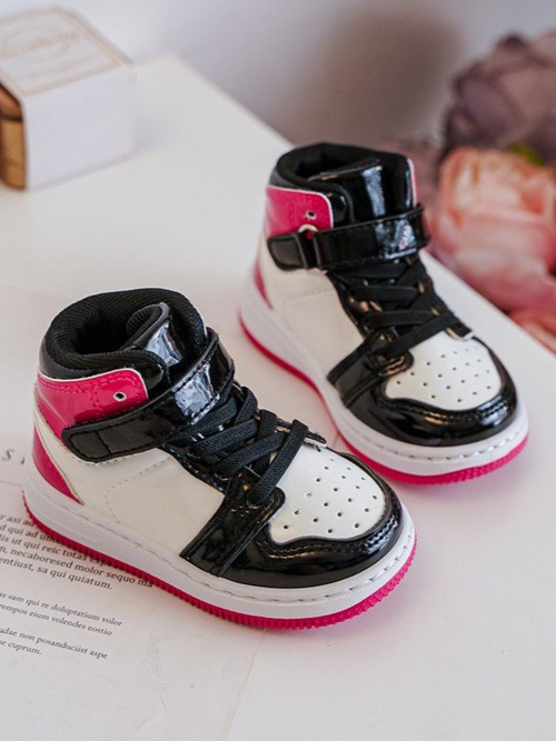 Dziecięce Buty Sportowe Lakierowane Różowo-Białe Milara