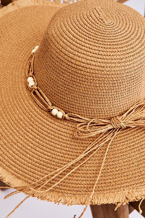 Damski Modny Kapelusz Z Ozdobną Kokardą Beżowy