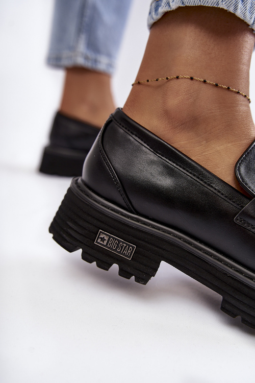 Damskie Półbuty Skórzane Big Star KK274498 Czarne