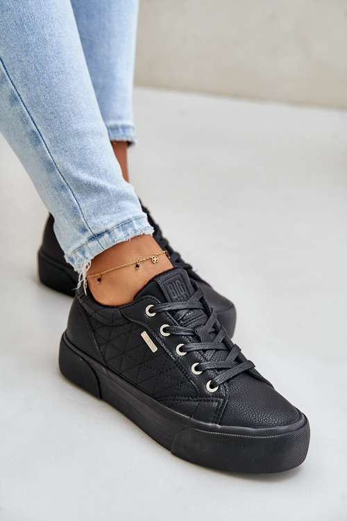 Trampki Damskie Na Platformie Ocieplane Big Star OO274A465 Czarne