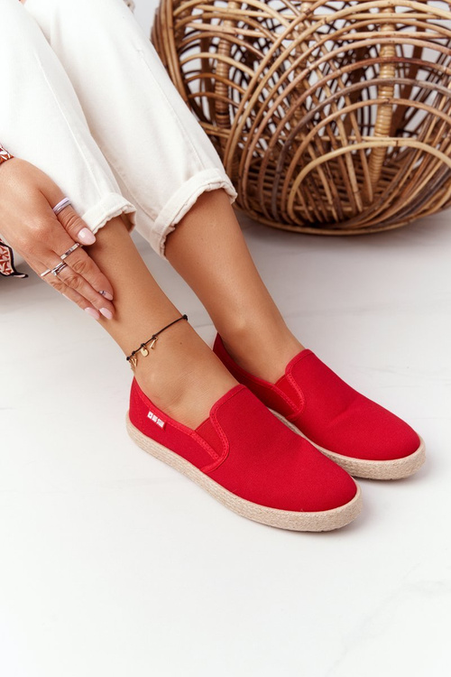 Espadryle Na Plecionej Podeszwie Big Star DD274018 Czerwone