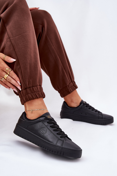 Niskie Trampki Damskie Z Eko Skóry Big Star NN274576 Czarne