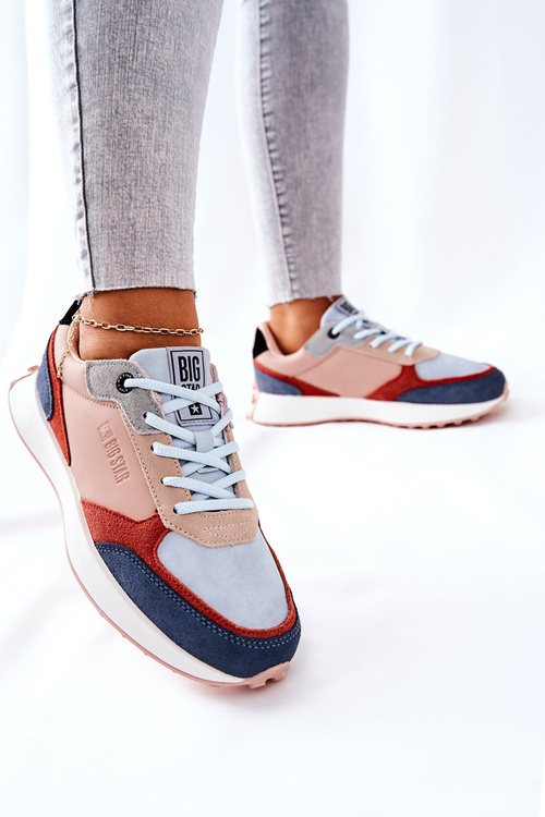 Buty Sportowe Memory Foam Big Star II274401 Beżowo-Niebieskie